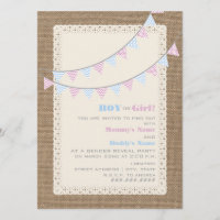 Invitation du Zigzag Bunting Gender Reveal Party
