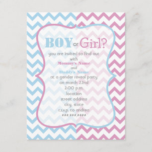 Invitation du Zigzag Chevron Gender Reveal Party
