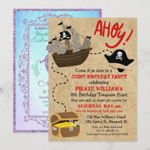 INVITATION DUAL - Pirate et Sirène Invitation d'an
