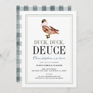 Invitation Duck Duck Deuce Classic Boy 2e anniversaire