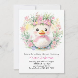 Invitation Duckling Dreams : Fille Baby shower