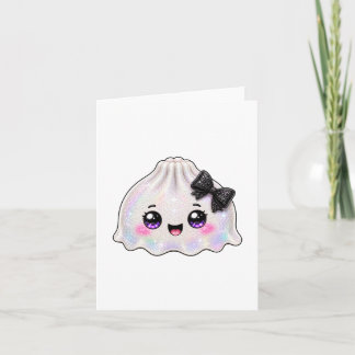 Invitation Dumpling fantôme blanc Squishy Halloween noir