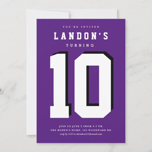 Invitation d'un anniversaire de enfant fanatique d (Devant)