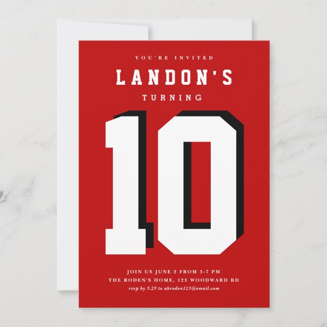 Invitation d'un anniversaire de enfant fanatique d (Devant)