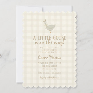 Invitation d'un Baby shower neutre de petite oie