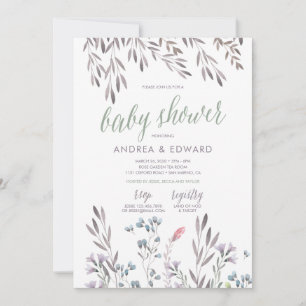 Invitation d'un Mariage Fleur sauvage Baby shower