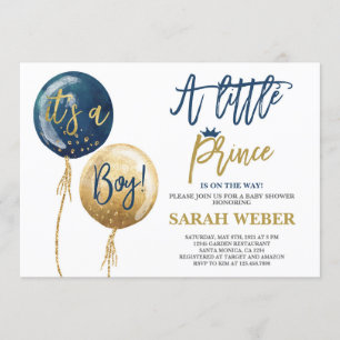 Invitation d'un petit Baby shower Prince