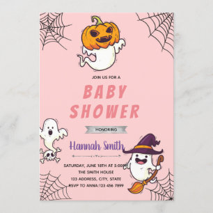 Invitation d'une baby shower fantôme d'Halloween