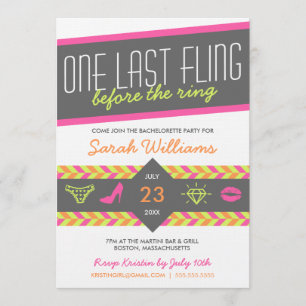 Invitation d'une Dernière Fling Bachelorette Party