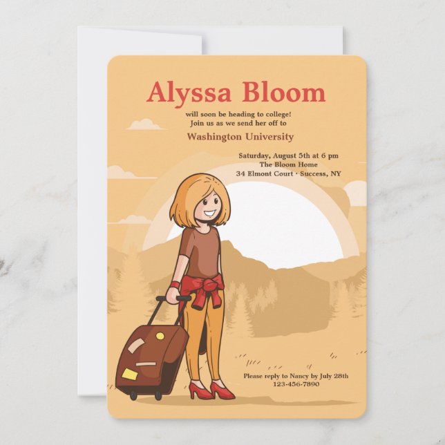 Invitation d'une fille en voyage (Devant)