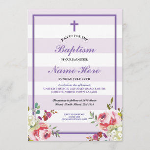 Invitation d'une fillette de Baptême à la floraiso