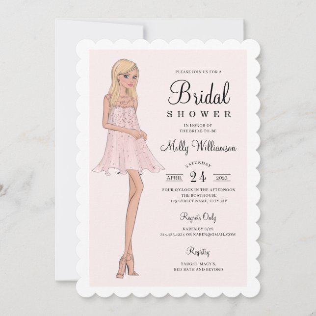 Invitation d'une mariée de mode (Devant)