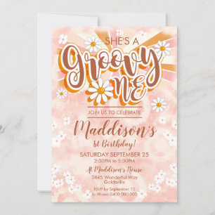 Invitation d'une partie super Hippy Tie Dye Daisy