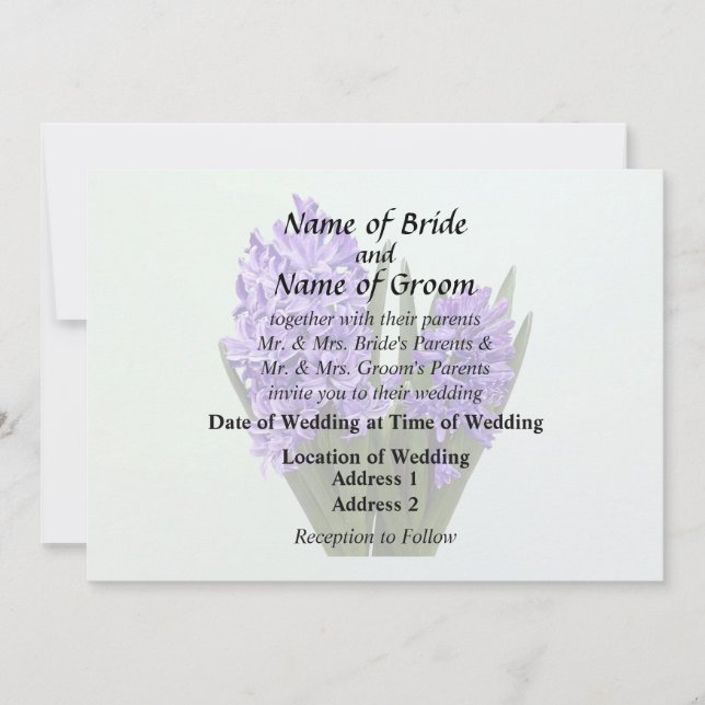 Invitation Duo de Jacinthe Pourpre (Devant)