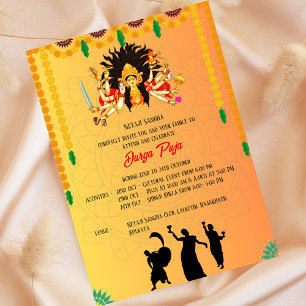 Invitation Durga Puja Navratri Bengali
