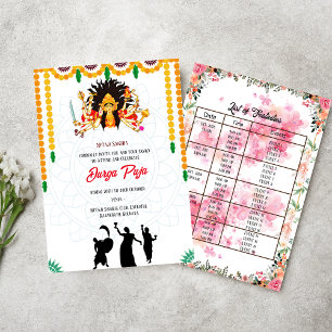 Invitation Durga Puja Navratri Bengali Liste des événements f