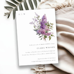 Invitation Dusky Lilac Green Cottage Fête des mariées florale