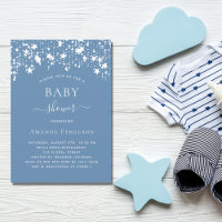 Dusty bleu blanc étoiles garçon baby shower luxe
