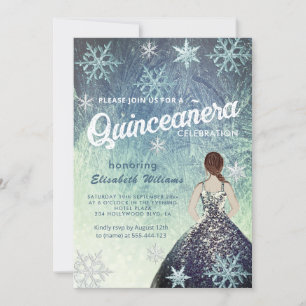 Invitation Dusty bleu Winter merveilleland robe de parties sc