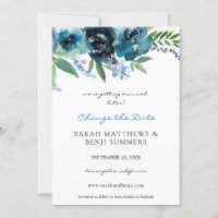 Dusty Blue 2 Floral Changer la date (Grand format)