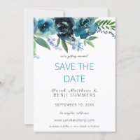 Dusty Blue 2 Floral Enregistrer / Changer la date
