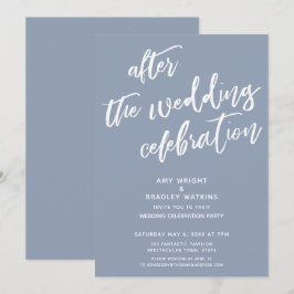 Invitation Dusty Blue après la fête Mariage