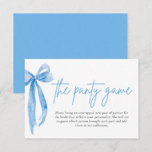 Invitation Dusty Blue Bow Fête des mariées La Panty Game Cart
