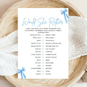 Invitation Dusty Blue Bow Voudrait Elle Plutôt Fête des marié