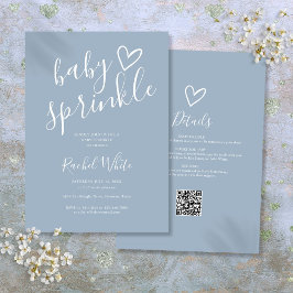 Invitation Dusty Blue Boy All In One Baby Sprinkle Douche