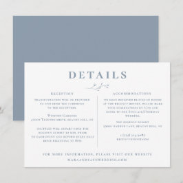 Invitation Dusty Blue Branch Détails sur le Mariage
