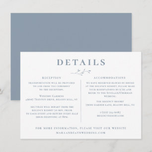Invitation Dusty Blue Branch Détails sur le Mariage