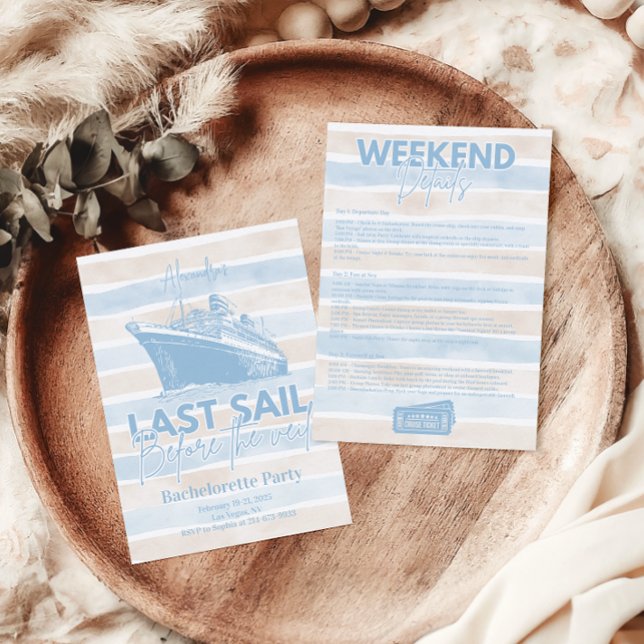 Invitation Dusty Blue Dernier Voile Avant La Bachelorette Vei (Créateur téléchargé)