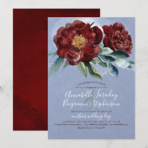 Dusty Blue et Cranberry Burgundy Mariage rouge