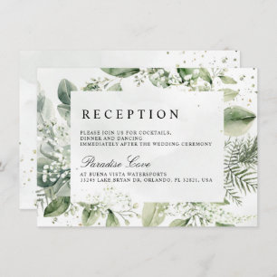 Invitation Dusty Blue Eucalyptus Réception de mariage botaniq