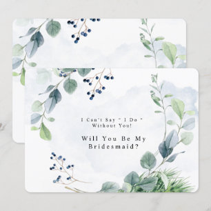 Invitation Dusty Blue Eucalyptus Serez-Vous Ma Servante D'Acc