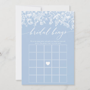 Invitation Dusty Blue Fleur sauvage Fête des mariées Bingo Je