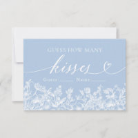 Dusty Blue Floral Devinez Combien De Baisers Jeu