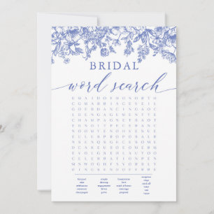 Invitation Dusty Blue Floral Fête des mariées Word Recherche 