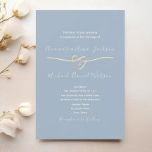 Dusty Blue Gold Heart Mariage