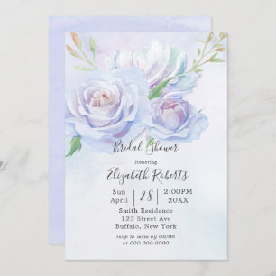 Invitation Dusty Blue Lavender Peony Fête des mariées