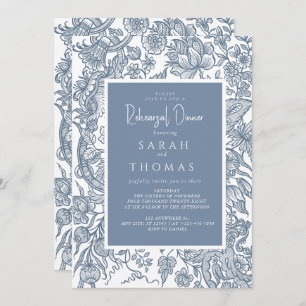 Invitation Dusty Blue Line Fleurs sauvages d'art