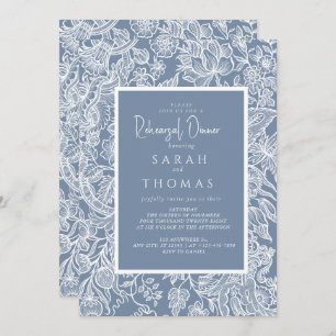 Invitation Dusty Blue Line Fleurs sauvages d'art