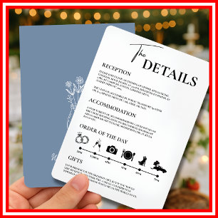 Invitation Dusty Blue Mariage Ordre des événements