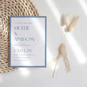 Invitation Dusty Blue Modern Deco Mariage