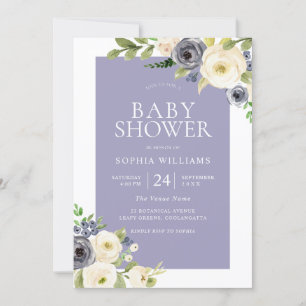Invitation Dusty Blue Navy Baby shower garçon ou fille