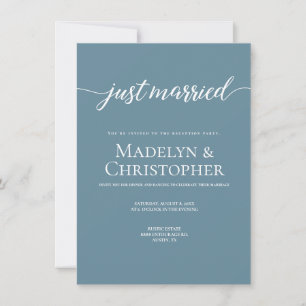 Invitation Dusty blue party Seulement Mariage Photo Juste mar