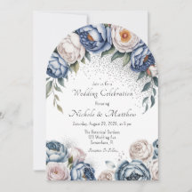 Dusty Blue Peony Rose et Mariage Parties scintilla