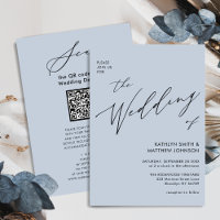 Dusty Blue QR Code Tout en un mariage élégant