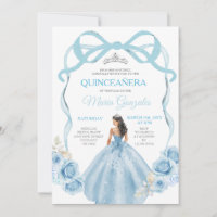 Dusty Blue Ribbon Bow Princess Mis Quince