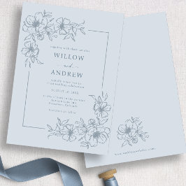 Invitation Dusty Blue Rustic Mariage
